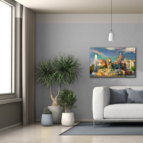 Image of 'Madrid Spain Cibeles Fountain' by Pedro Gavidia, Canvas Wall Art,40 x 26