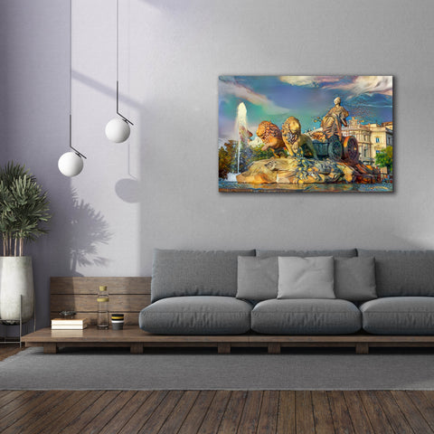Image of 'Madrid Spain Cibeles Fountain' by Pedro Gavidia, Canvas Wall Art,60 x 40