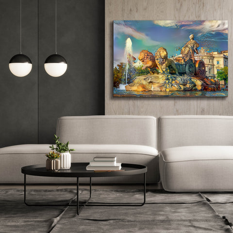 Image of 'Madrid Spain Cibeles Fountain' by Pedro Gavidia, Canvas Wall Art,60 x 40
