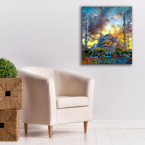 Image of 'Istanbul Turkey Blue Mosque' by Pedro Gavidia, Canvas Wall Art,26 x 30