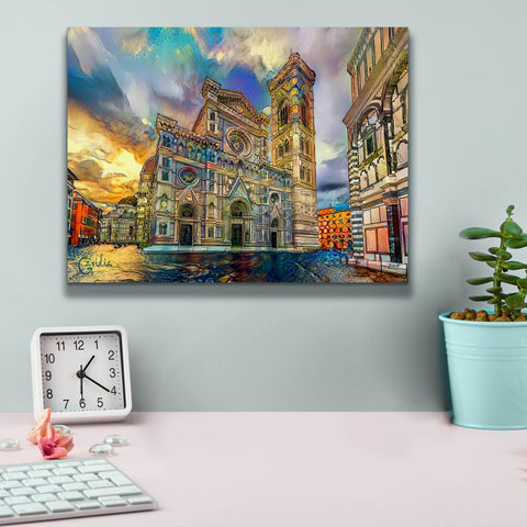 Image of 'Florence Italy Cathedral of Saint Mary of the Flower 2' by Pedro Gavidia, Canvas Wall Art,16 x 12