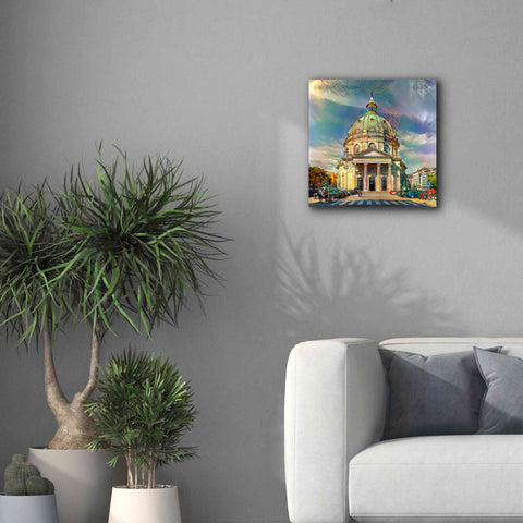Image of 'Copenhagen Denmark Frederiks Church' by Pedro Gavidia, Canvas Wall Art,18 x 18