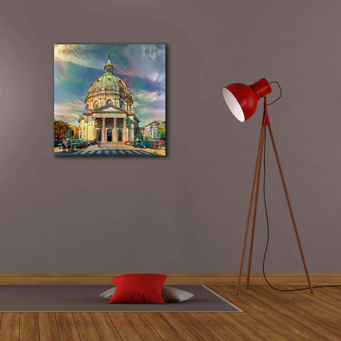 Image of 'Copenhagen Denmark Frederiks Church' by Pedro Gavidia, Canvas Wall Art,26 x 26