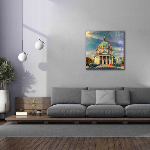 Image of 'Copenhagen Denmark Frederiks Church' by Pedro Gavidia, Canvas Wall Art,37 x 37