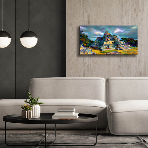 Image of 'Campeche Mexico Edzna Pyramid' by Pedro Gavidia, Canvas Wall Art,40 x 20