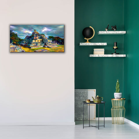 Image of 'Campeche Mexico Edzna Pyramid' by Pedro Gavidia, Canvas Wall Art,40 x 20