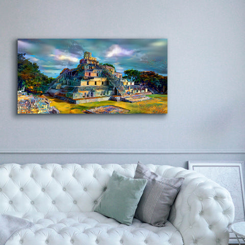 Image of 'Campeche Mexico Edzna Pyramid' by Pedro Gavidia, Canvas Wall Art,60 x 30