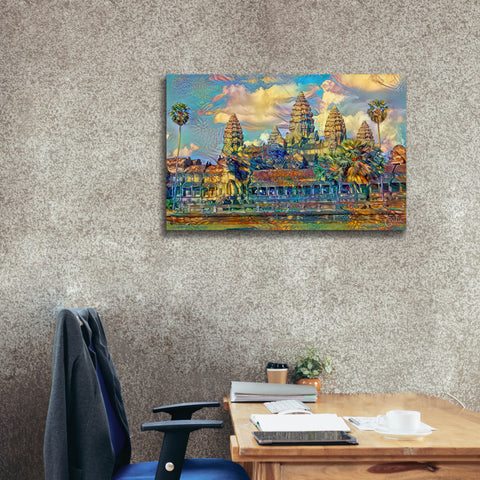 Image of 'Cambodia Angkor Wat' by Pedro Gavidia, Canvas Wall Art,40 x 26