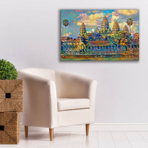 Image of 'Cambodia Angkor Wat' by Pedro Gavidia, Canvas Wall Art,40 x 26