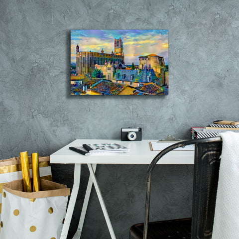 Image of 'Albi France Cathedral Basilica of Saint Cecilia' by Pedro Gavidia, Canvas Wall Art,18 x 12