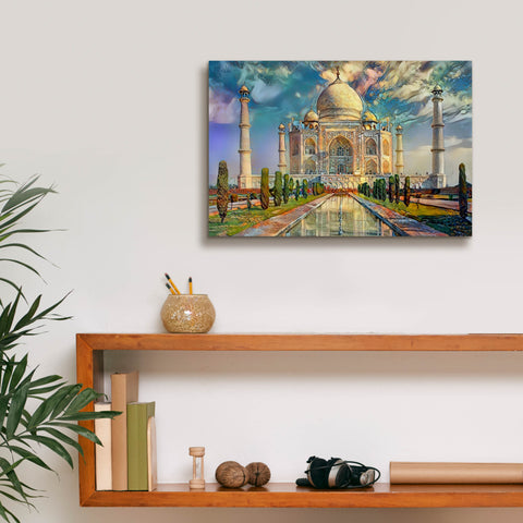 Image of 'Agra Uttar Pradesh India Taj Mahal' by Pedro Gavidia, Canvas Wall Art,18 x 12