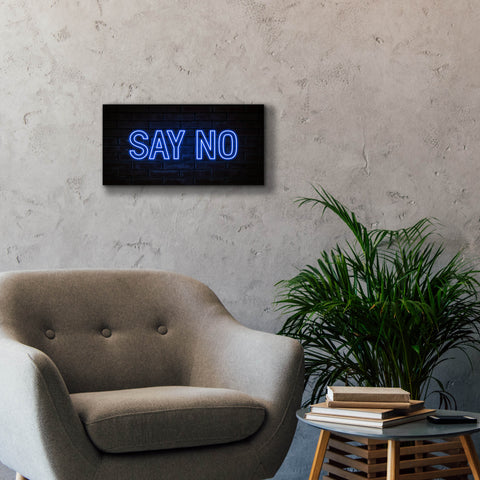 Image of 'Say No In Neon Blue' by Epic Portfolio, Canvas Wall Art,24 x 12