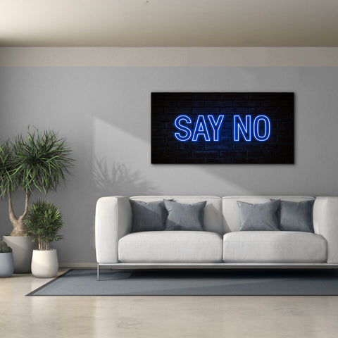 Image of 'Say No In Neon Blue' by Epic Portfolio, Canvas Wall Art,60 x 30