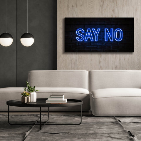 Image of 'Say No In Neon Blue' by Epic Portfolio, Canvas Wall Art,60 x 30