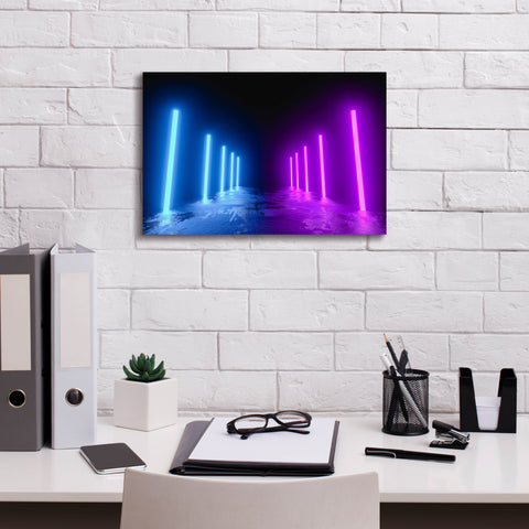 Image of 'Neon Runway' by Epic Portfolio, Canvas Wall Art,18 x 12