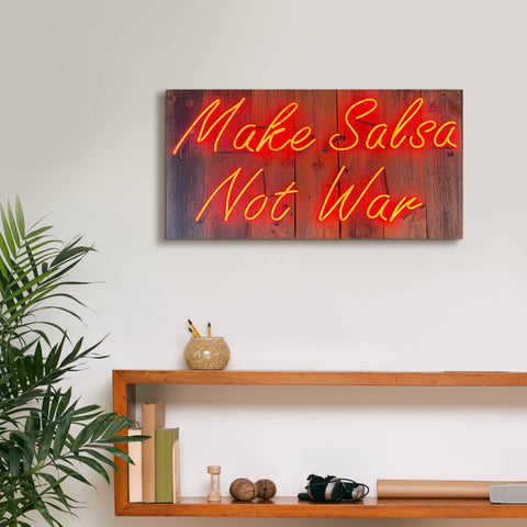 Image of 'Make Salsa Not War In Neon Rd' by Epic Portfolio, Canvas Wall Art,24 x 12