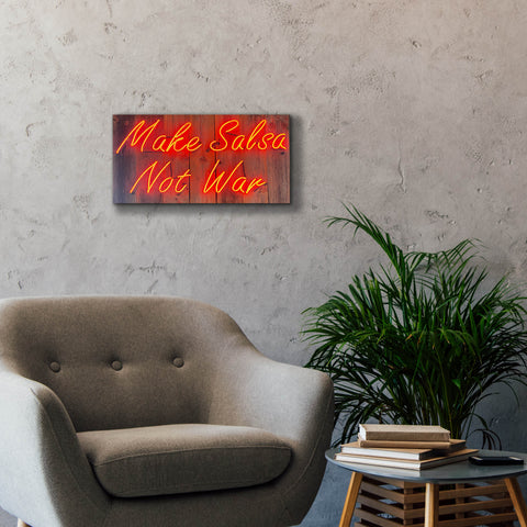 Image of 'Make Salsa Not War In Neon Rd' by Epic Portfolio, Canvas Wall Art,24 x 12
