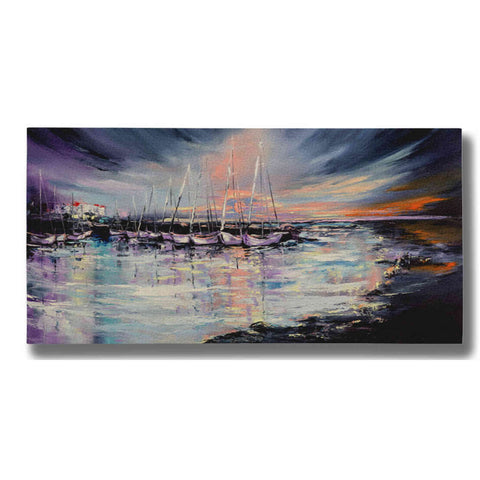 Image of "Sleepy Harbor" Giclee Canvas Wall Art