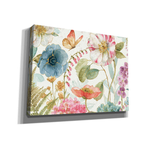 Image of 'Rainbow Seeds Flowers I on Wood' by Lisa Audit, Canvas Wall Art