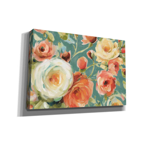 Image of 'Florabundance I in Teal' by Lisa Audit, Canvas Wall Art