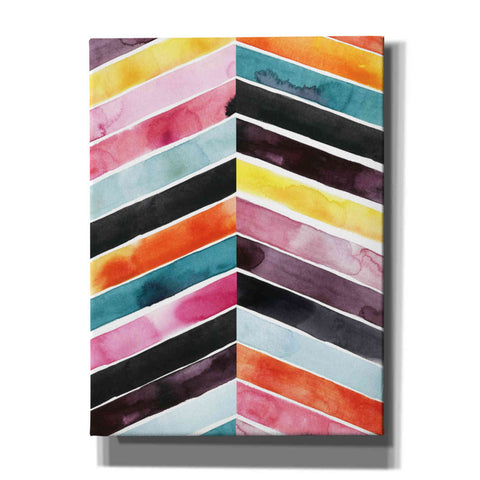 Image of 'Vivid Watercolor Chevron I' by Grace Popp, Canvas Wall Glass
