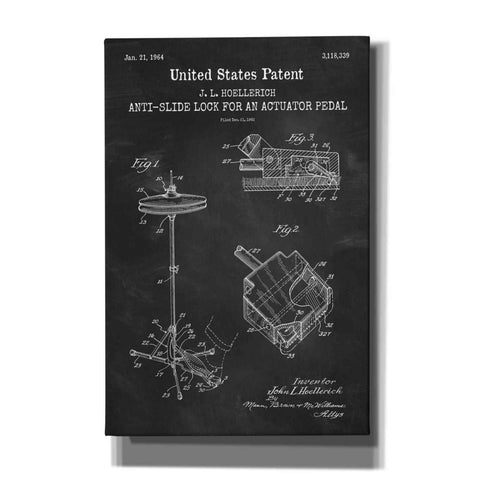 Image of 'Anti-slide Lock Blueprint Patent Chalkboard,' Canvas Wall Art