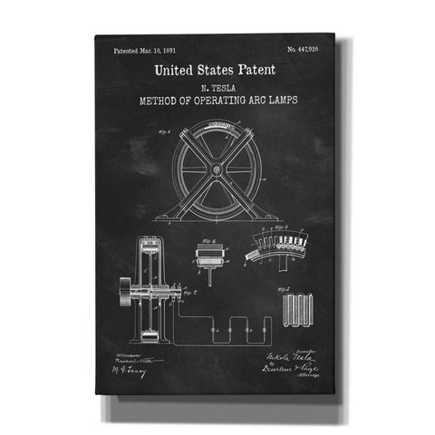 Image of 'Arc Lamps Blueprint Patent Chalkboard,' Canvas Wall Art