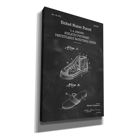 Image of 'Basketball Shoes Blueprint Patent Chalkboard,' Canvas Wall Art