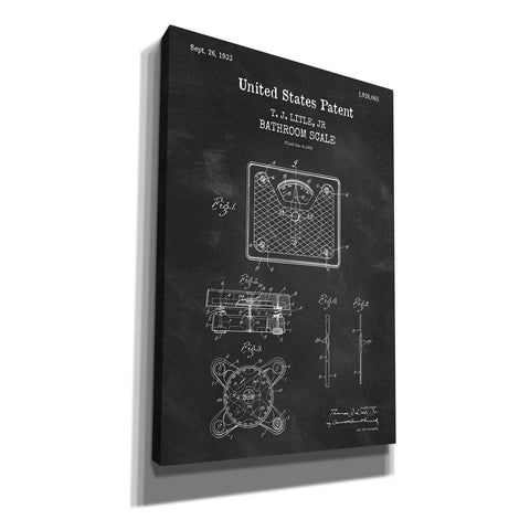 Image of 'Bathroom Scale Blueprint Patent Chalkboard,' Canvas Wall Art