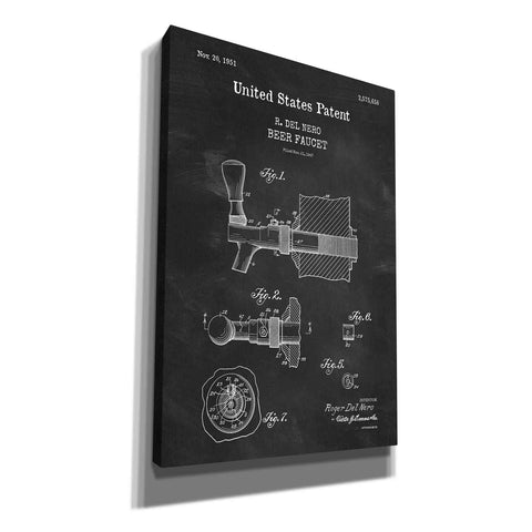 Image of 'Beer Faucet Blueprint Patent Chalkboard,' Canvas Wall Art
