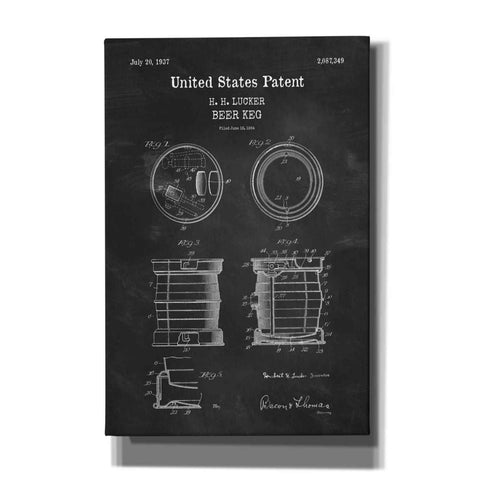 Image of 'Beer Keg Blueprint Patent Chalkboard,' Canvas Wall Art