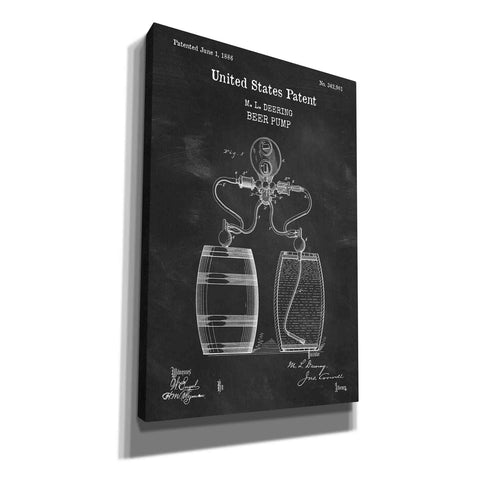 Image of 'Beer Pump Blueprint Patent Chalkboard,' Canvas Wall Art