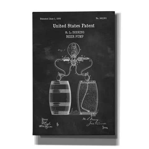 Image of 'Beer Pump Blueprint Patent Chalkboard,' Canvas Wall Art