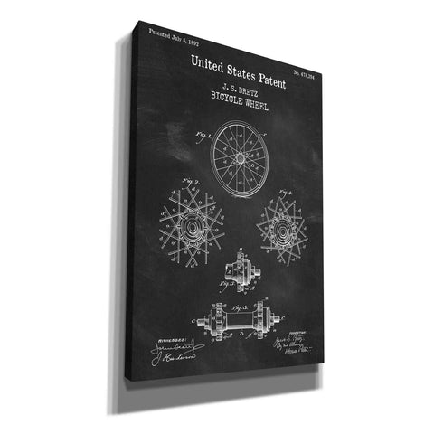 Image of 'Bicycle Wheel Blueprint Patent Chalkboard,' Canvas Wall Art