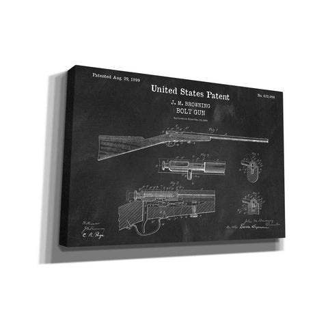 Image of 'Bolt Gun Blueprint Patent Chalkboard,' Canvas Wall Art