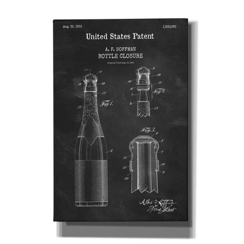 Image of 'Bottle Closure Blueprint Patent Chalkboard,' Canvas Wall Art