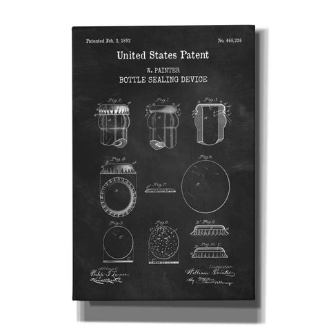 Image of 'Bottle Sealing Blueprint Patent Chalkboard,' Canvas Wall Art