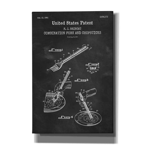 Image of 'Chopsticks Blueprint Patent Chalkboard,' Canvas Wall Art