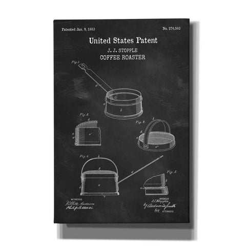 Image of 'Coffee Roaster Blueprint Patent Chalkboard,' Canvas Wall Art