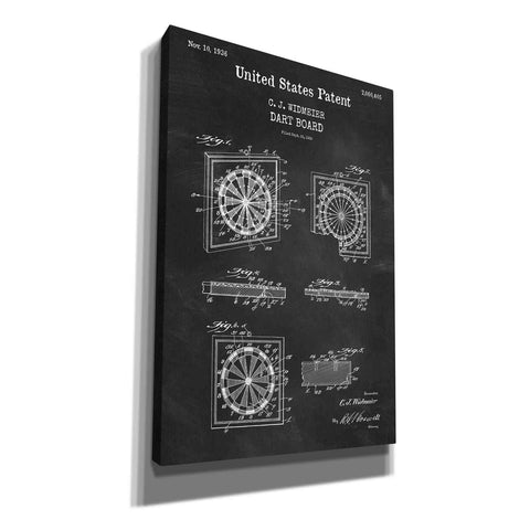 Image of 'Dart Board Blueprint Patent Chalkboard,' Canvas Wall Art