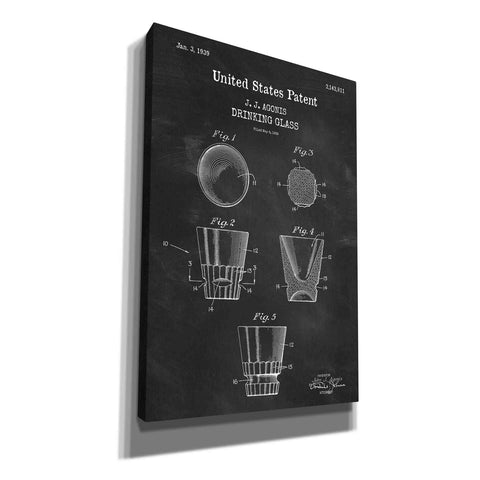 Image of 'Drinking Glass Blueprint Patent Chalkboard,' Canvas Wall Art