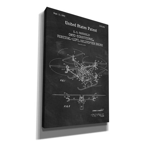 Image of 'Drone Blueprint Patent Chalkboard,' Canvas Wall Art