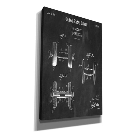 Image of 'Dumbbell Blueprint Patent Chalkboard,' Canvas Wall Art