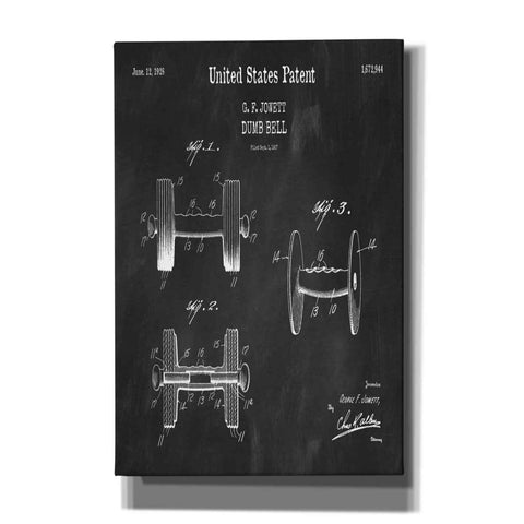 Image of 'Dumbbell Blueprint Patent Chalkboard,' Canvas Wall Art