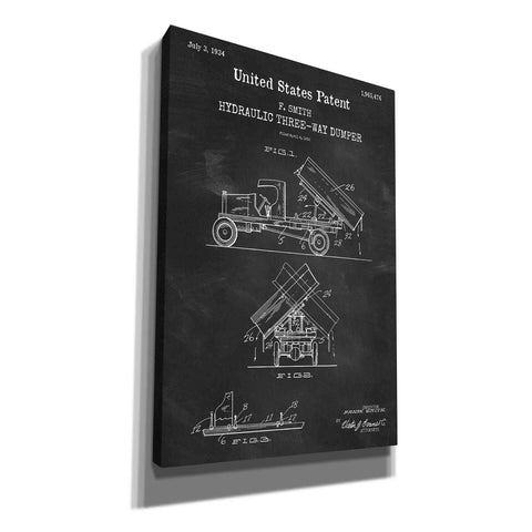 Image of 'Dump Truck Blueprint Patent Chalkboard,' Canvas Wall Art