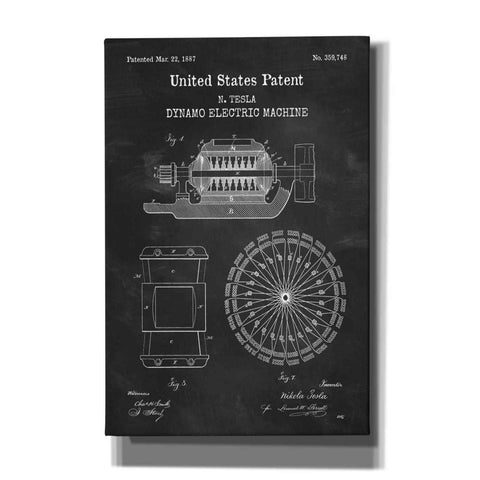 Image of 'Dynamo Blueprint Patent Chalkboard,' Canvas Wall Art