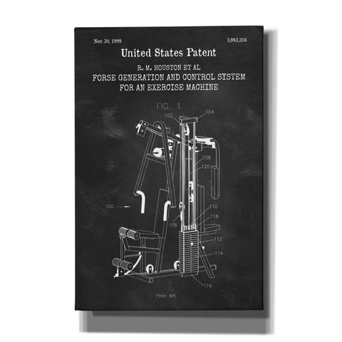 Image of 'Exercise Blueprint Patent Chalkboard,' Canvas Wall Art