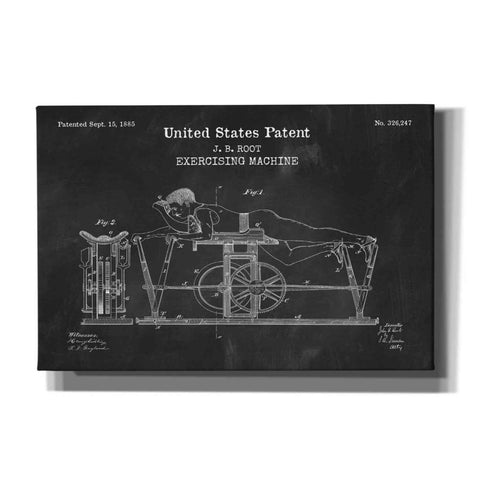 Image of 'Exercising Machine Blueprint Patent Chalkboard,' Canvas Wall Art