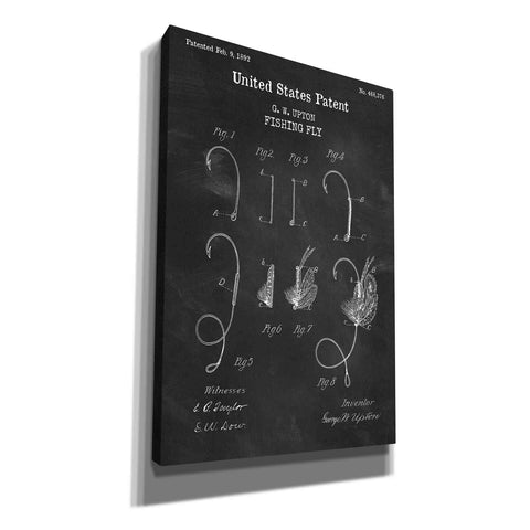 Image of 'Fishing Fly Blueprint Patent Chalkboard,' Canvas Wall Art