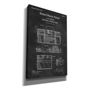 'Fishing Tackle Box Blueprint Patent Chalkboard,' Canvas Wall Art